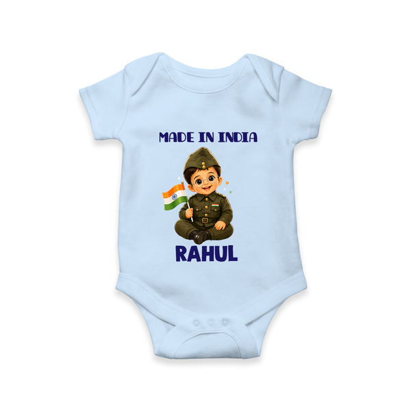 Made in India Baby Romper - BABY BLUE - New Born (Chest 14")