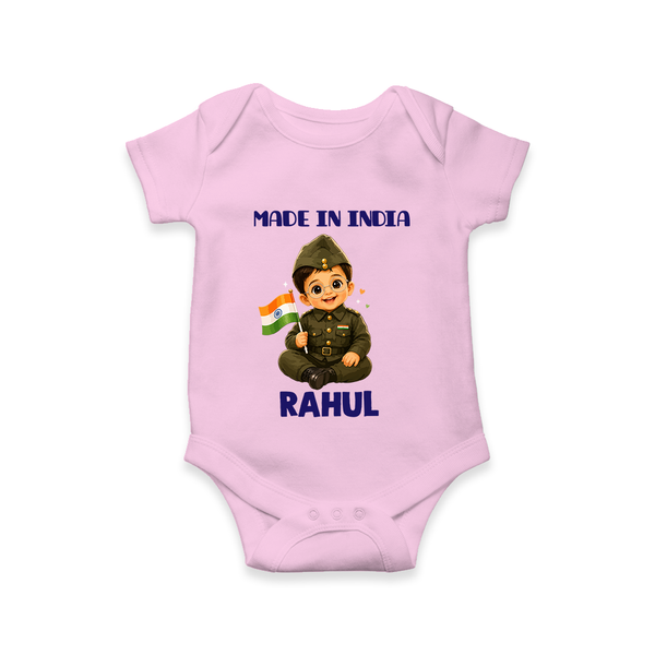 Made in India Baby Romper - BABY PINK - New Born (Chest 14")
