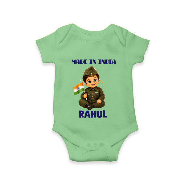Made in India Baby Romper - GREEN - New Born (Chest 14")