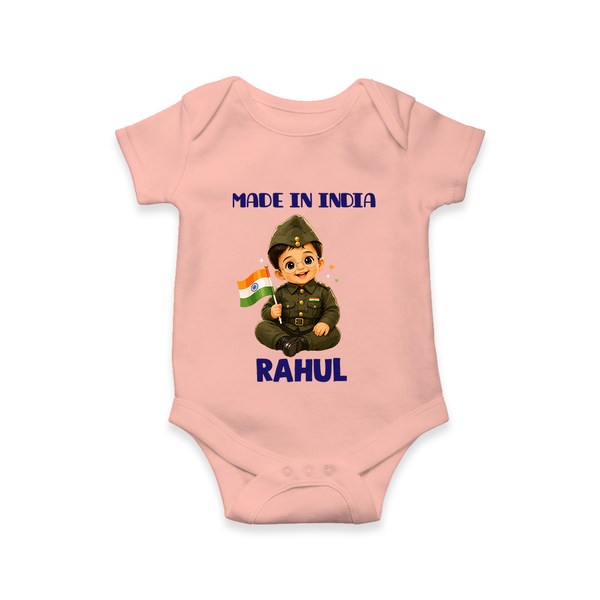Made in India Baby Romper - PEACH - New Born (Chest 14")