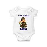 Made in India Baby Romper - WHITE - New Born (Chest 14")