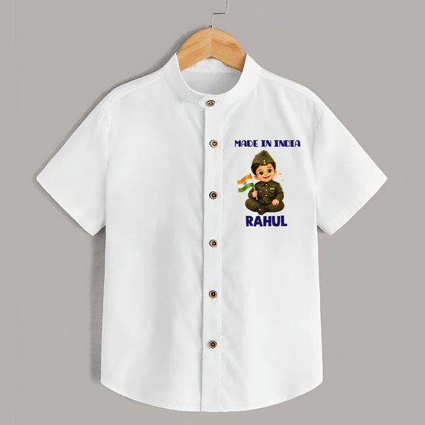 Made in India Baby Shirt - WHITE - 0 - 6 Months Old (Chest 23")