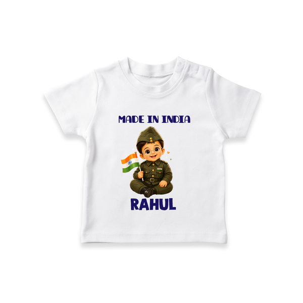 Made in India Baby T Shirt - WHITE - 0-5 Months Old (Chest 17")