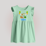 I Love India Baby Frock - MINT GREEN - 0 - 3 Months Old (Chest 17")