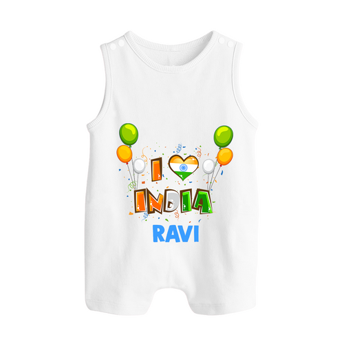 I Love India Button Romper