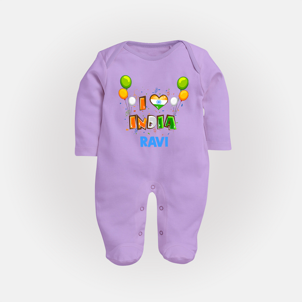 I Love India Full Body Suit - LILAC - New Born (Chest 7.5")