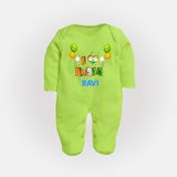 I Love India Full Body Suit - LIME GREEN - New Born (Chest 7.5")