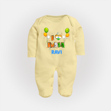 I Love India Full Body Suit - PASTEL YELLOW - New Born (Chest 7.5")