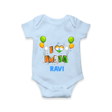 I Love India Romper - BABY BLUE - New Born (Chest 14")
