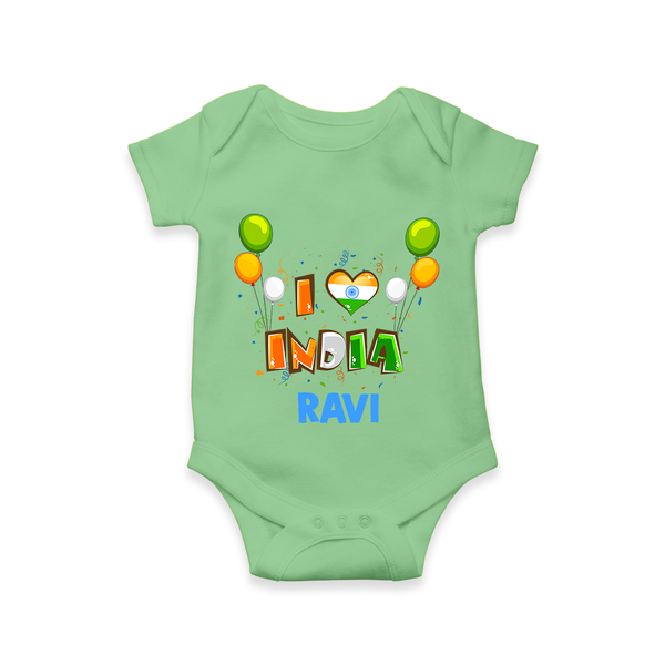 I Love India Romper - GREEN - New Born (Chest 14")