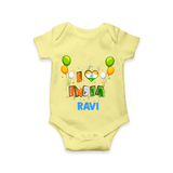 I Love India Romper - PASTEL YELLOW - New Born (Chest 14")