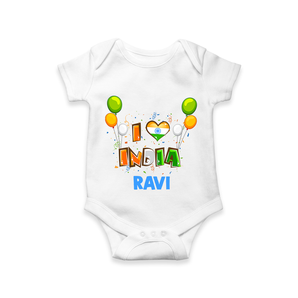 I Love India Romper - WHITE - New Born (Chest 14")