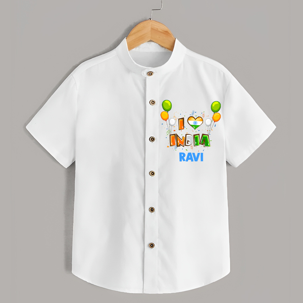 I Love India Shirt - WHITE - 0 - 6 Months Old (Chest 23")