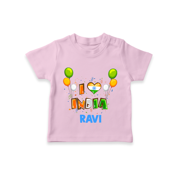 I Love India T Shirt - BABY PINK - 0-5 Months Old (Chest 17")