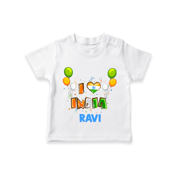 I Love India T Shirt - WHITE - 0-5 Months Old (Chest 17")
