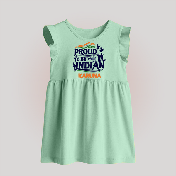 Proud to Be Indian Baby Baby Frock - MINT GREEN - 0 - 3 Months Old (Chest 17")