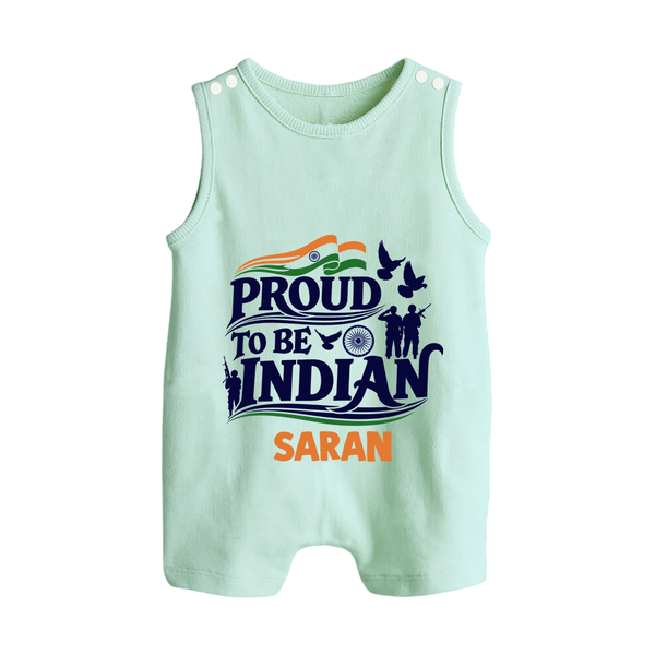 Proud to Be Indian Baby Button Romper - MINT GREEN - New Born (Chest 18")