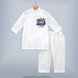 Proud to Be Indian Baby Kurta - WHITE - 3 - 6 Months Old (Chest 24", Kurta Length 14'', Waist 19", Pant Length 14")