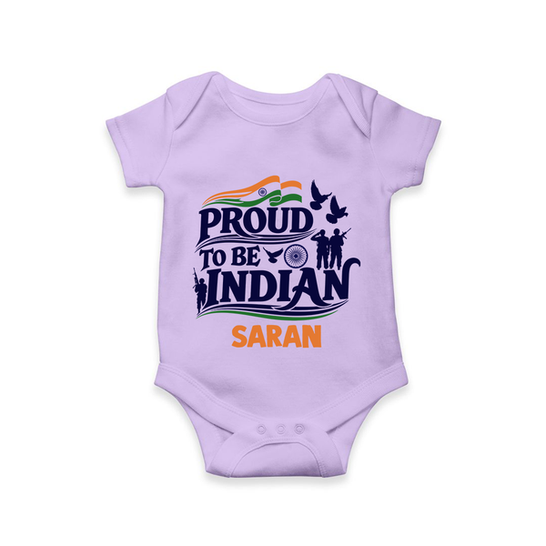 Proud to Be Indian Baby Romper - LILAC - New Born (Chest 14")