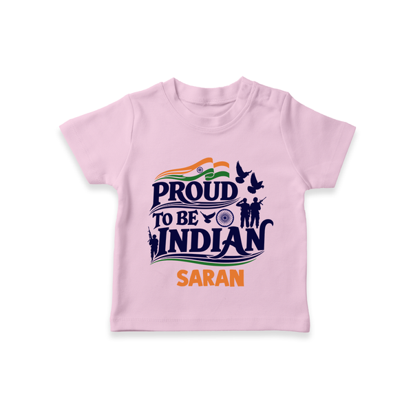 Proud to Be Indian Baby T Shirt - BABY PINK - 0-5 Months Old (Chest 17")