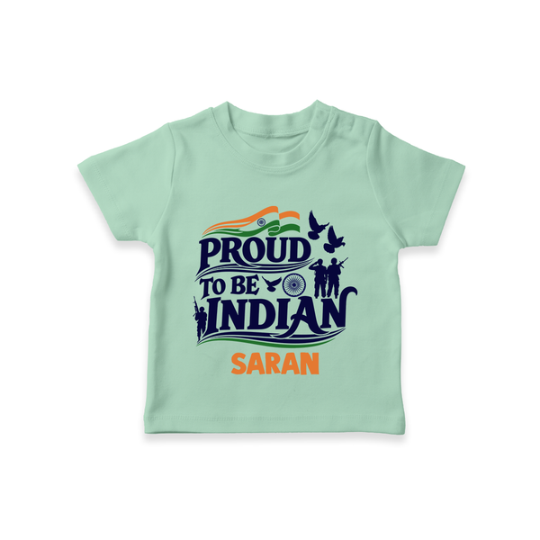Proud to Be Indian Baby T Shirt - MINT GREEN - 0-5 Months Old (Chest 17")