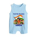 Feel the Freedom Baby Button Romper - BABY BLUE - New Born (Chest 18")