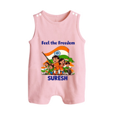 Feel the Freedom Baby Button Romper - BABY PINK - New Born (Chest 18")