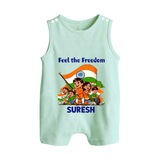 Feel the Freedom Baby Button Romper - MINT GREEN - New Born (Chest 18")