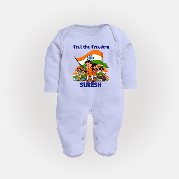 Feel the Freedom Baby Full Body Suit - BABY BLUE - New Born (Chest 7.5")