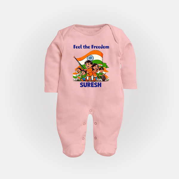 Feel the Freedom Baby Full Body Suit - BABY PINK - New Born (Chest 7.5")