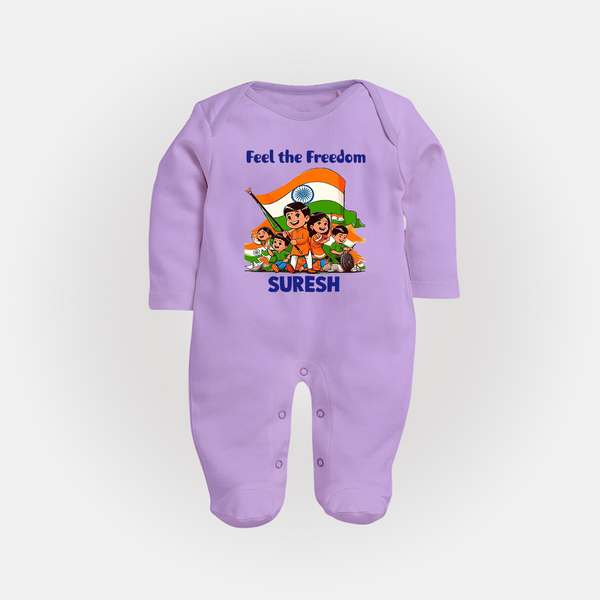 Feel the Freedom Baby Full Body Suit - LILAC - New Born (Chest 7.5")
