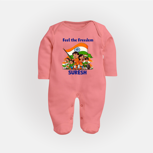 Feel the Freedom Baby Full Body Suit - PEACH - New Born (Chest 7.5")