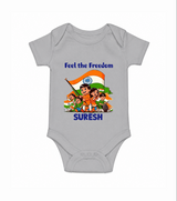 Feel the Freedom Baby Romper - GREY - New Born (Chest 14")
