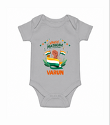 Vande Mataram Baby Romper - GREY - New Born (Chest 14")