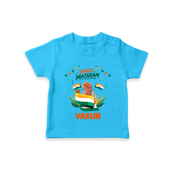 Vande Mataram Baby T Shirt - SKY BLUE - 0-5 Months Old (Chest 17")