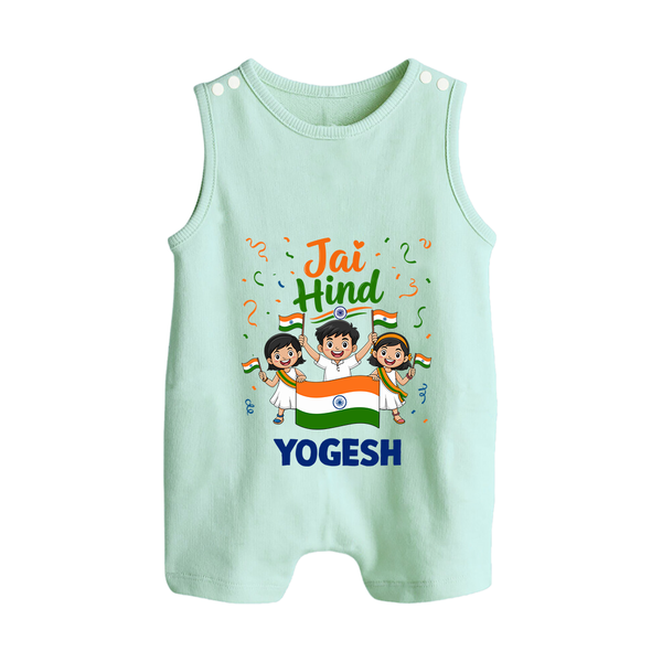 Jai Hind Baby  Button Romper - MINT GREEN - New Born (Chest 18")