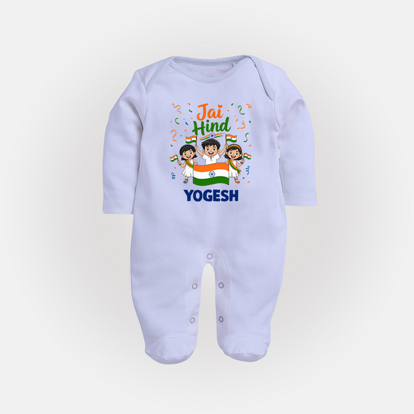 Jai Hind Baby  Full Body Suit - BABY BLUE - New Born (Chest 7.5")