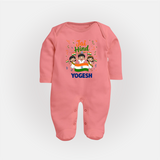 Jai Hind Baby  Full Body Suit - PEACH - New Born (Chest 7.5")