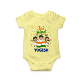 Jai Hind Baby  Romper - PASTEL YELLOW - New Born (Chest 14")