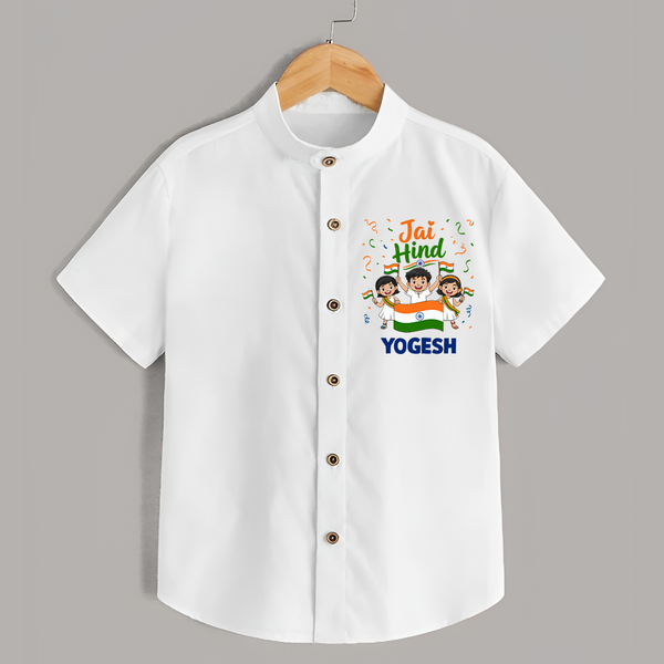 Jai Hind Baby  Shirt - WHITE - 0 - 6 Months Old (Chest 23")