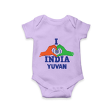 I Love India Heart Baby Romper - LILAC - New Born (Chest 14")