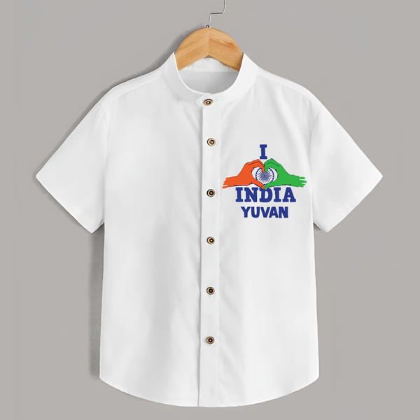 I Love India Heart Baby Shirt - WHITE - 0 - 6 Months Old (Chest 23")