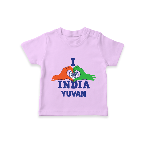 I Love India Heart Baby T Shirt - LILAC - 0-5 Months Old (Chest 17")