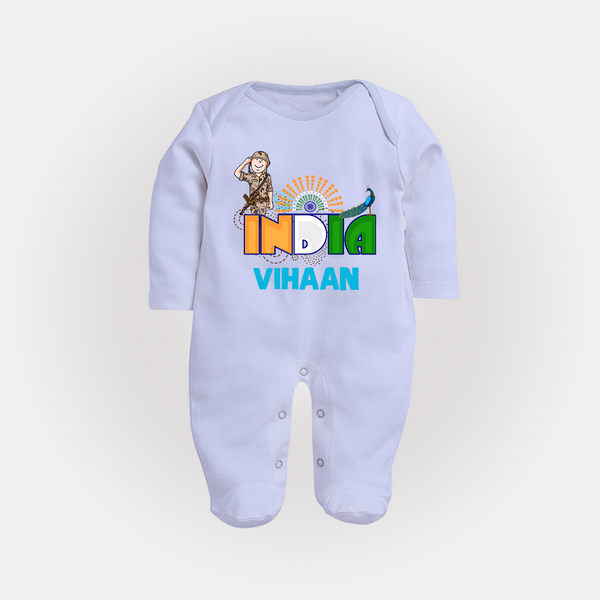 India Pride Baby Full Body Suit - BABY BLUE - New Born (Chest 7.5")