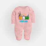 India Pride Baby Full Body Suit - BABY PINK - New Born (Chest 7.5")