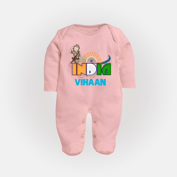 India Pride Baby Full Body Suit - BABY PINK - New Born (Chest 7.5")