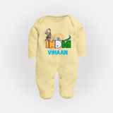India Pride Baby Full Body Suit - PASTEL YELLOW - New Born (Chest 7.5")