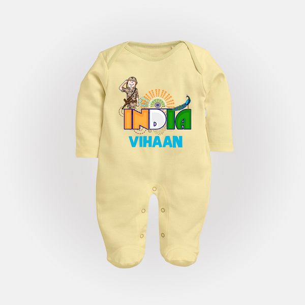 India Pride Baby Full Body Suit - PASTEL YELLOW - New Born (Chest 7.5")