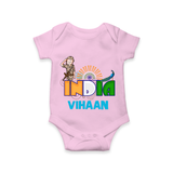 India Pride Baby Romper - BABY PINK - New Born (Chest 14")