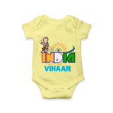 India Pride Baby Romper - PASTEL YELLOW - New Born (Chest 14")